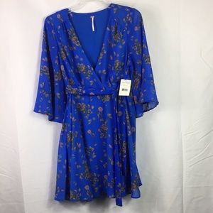 Free People Cobalt Blue printed floral dress